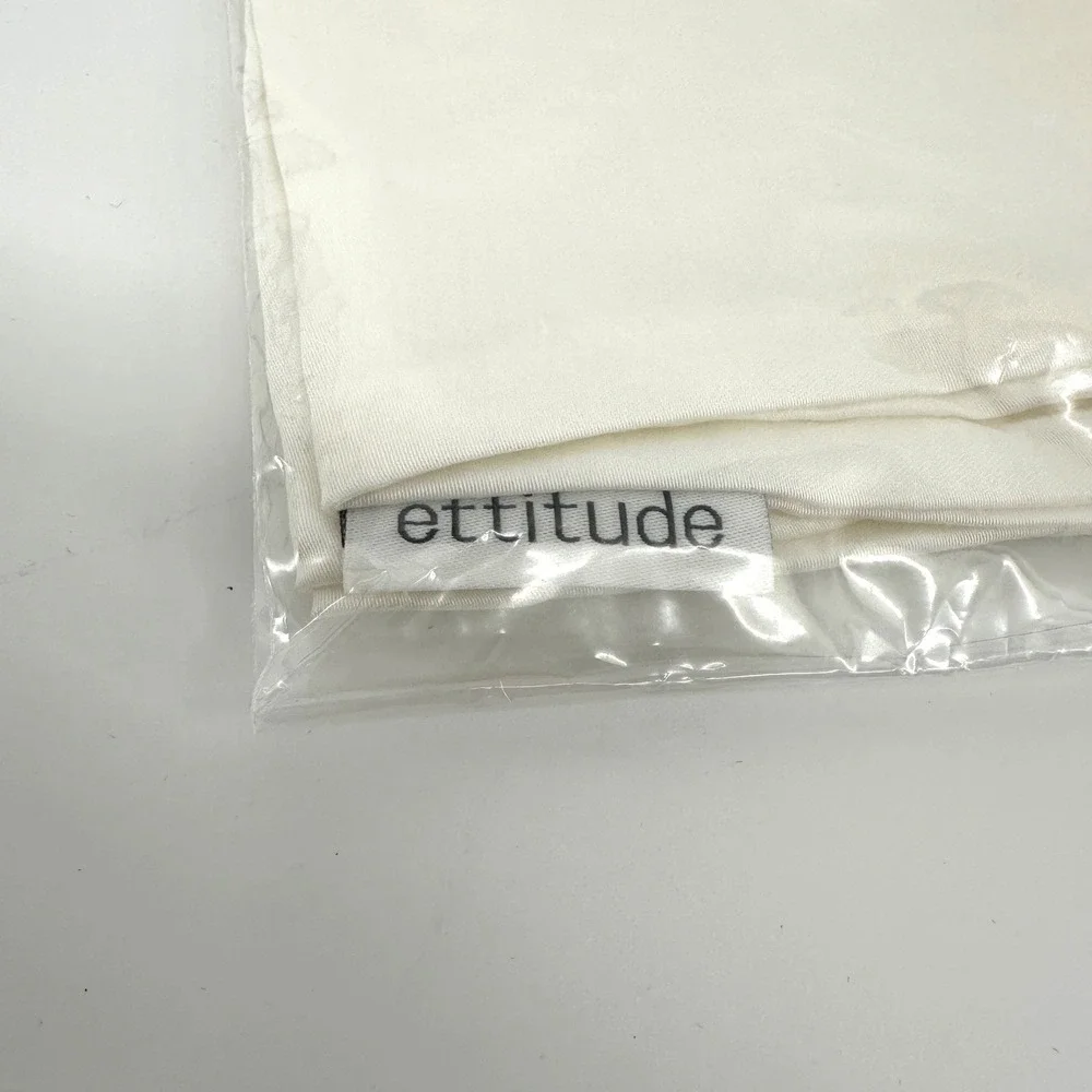 Ettitude Sateen Drawstring Bag A Cloud White Bamboo Pouch BLDB0000AA NEW